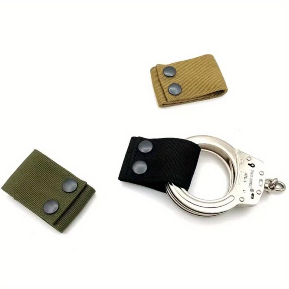 2Pcs Universal Tactical Handcuff Case Handcuffs Lanyard Strap Belt Police Shackle Holster Quick Release Safety Snap Closure Pouch
