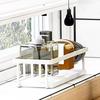 Kitchen Sink Organizer Multifunctional Countertop Sponge Drain Rack Window Sill Sink Side Rack with Drip Tray for