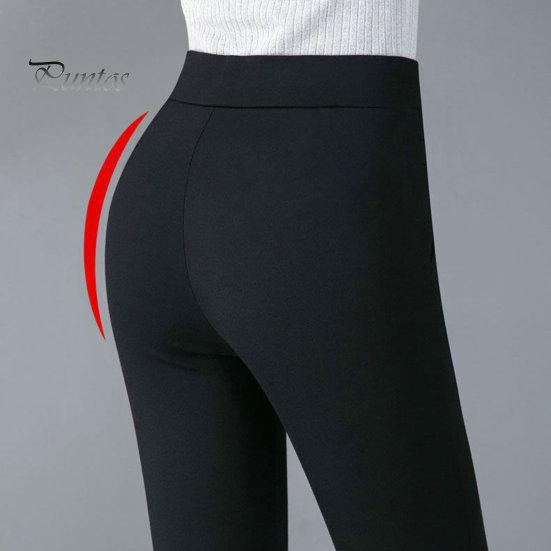 Mother Spring Pants High Waist Casual Stretch Pockets Solid Color Match Top Slim Fit Plus Size Pencil Women Clothing