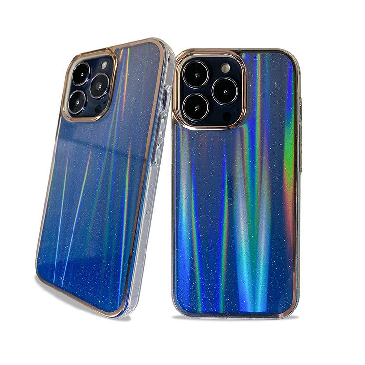 Phone Case for IP13pro, Anti-Drop IMD Powder Gradient with Aurora, Simple and Fashionable