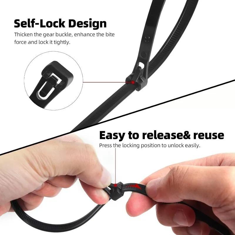 Wholesale Nylon Cable Ties Adjustable Fastening Loop Cables Zip Bundle Ties Self Locking Detachable Cord Tie Straps Wholesale