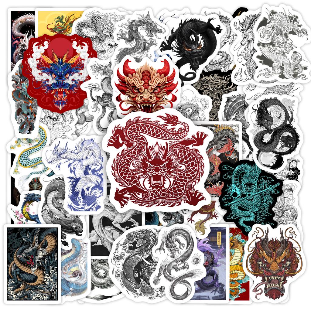 Chinese Dragon Stickers Cool Art Game Aesthetic DIY Toy Gift Graffiti Decal for Phone Luggage Laptop Scrapbook Waterproof