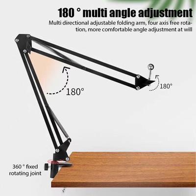 Professional Flexible Boom Microphone Stand with Scissor Arm - Adjustable Hanging Holder for Podcast Streaming Gaming Desk