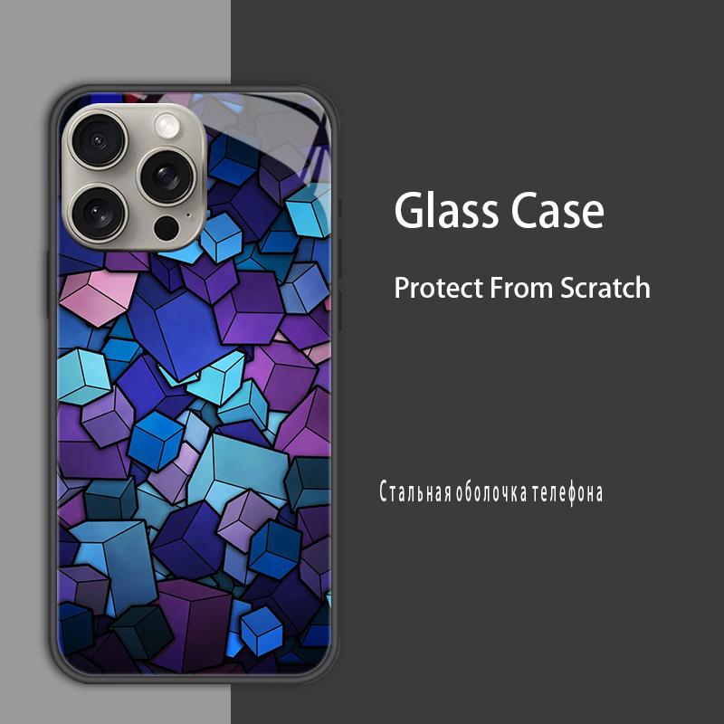 Für iPhone 15 15Pro Max Plus Hülle Abdeckung Hartglas Hülle Hartschale Bumper Für iPhone 14 Pro 14 Plus 14Pro Max Schutzhülle