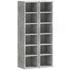 Set of 2 CD Media Display Shelf Unit Tower Rack with Adjustable Shelves, Grey