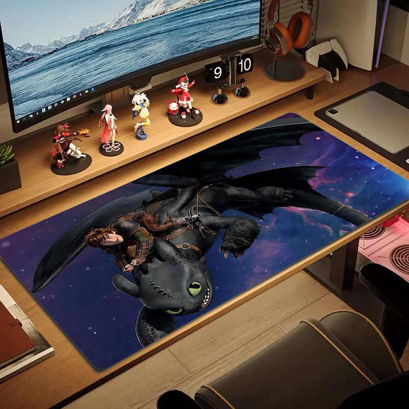 How to Train Your Dragon Print Cushion Non-slip Laptop Tablet Big Mousepad XXL Mat Mini PC Playmat With Lock edge