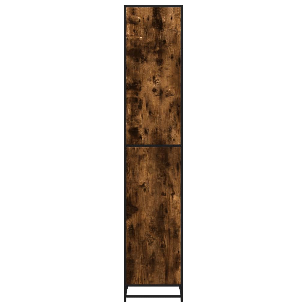 Bathroom Cabinet Smoked Oak Finish 35 x 37.5 x 188.5 cm Particleboard & Metal