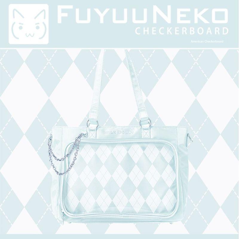 

Floating Cat Lolita American Y2g Satin Cartoon Backpack New light blue. Upgraded Long Satchel. In stock