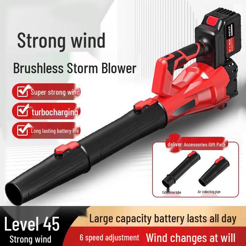 Brushless Lithium Battery Snow & Leaf Blower with Charger - Portable Turbine Fan