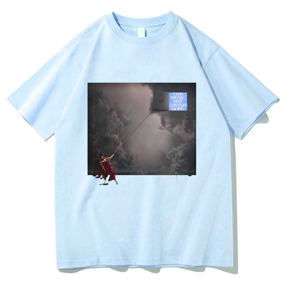 RAYE This Music May Contain Hope Second Album Cover Print T-Shirt Men's Clothing Fashion Men Women Cotton Top Short Sleeve Tees