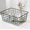 Wire Basket Hollow Breathable Large Multi Functional Iron Storage Basket for Underwear Snacks Fruits Toy Black