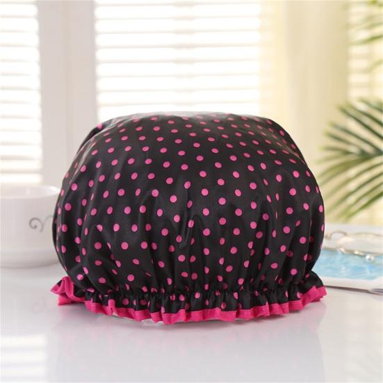 Useful Shower Hat Reusable Waterproof Double Layer Easy To Clean Quick Drying Bath Hat Household Supplies