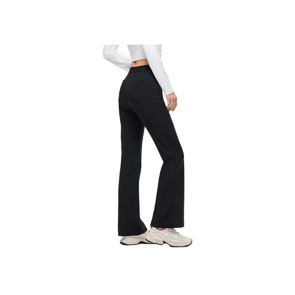 Anta Champion All-Weather Series Casual Simple Solid Color Fleece Slim Fit Knitted Sports Pants Women bottoms Black 162510506-2