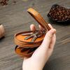 Leather Car Key Case With Double Zipper For Daily Use In Vintage Retro Style