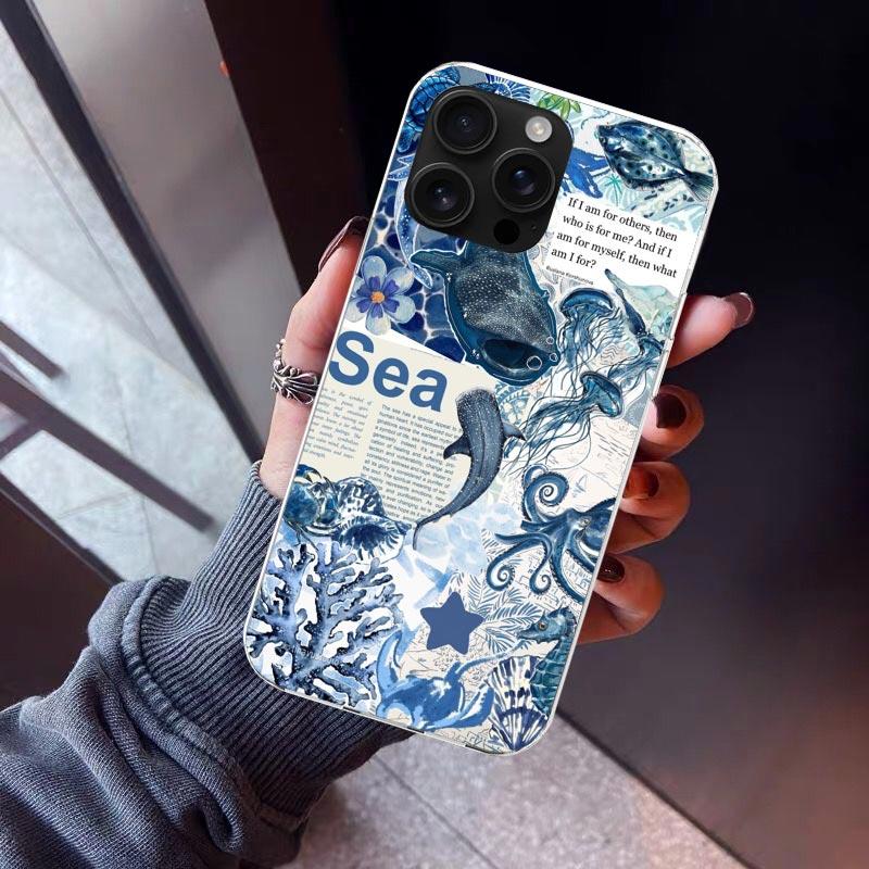 Custodia per Telefono Stella Marina Tartaruga Marina Squalo Oceano Per iPhone 17 Air 11 13 Mini 14 15 Plus 16 12 Pro Max 16E SE 7 8 Modello Morbido TPU Bac