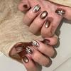 Ins Style Press On Nails Butterfly Pearl Handmade Fake Removable Women