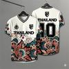 Elefant Thailand Trøje Herre Fodboldtrøje V-hals Kortærmet Sportstøj Fan Sæt Personligt Tryk Retro Stribet Blomstret Uniform Top