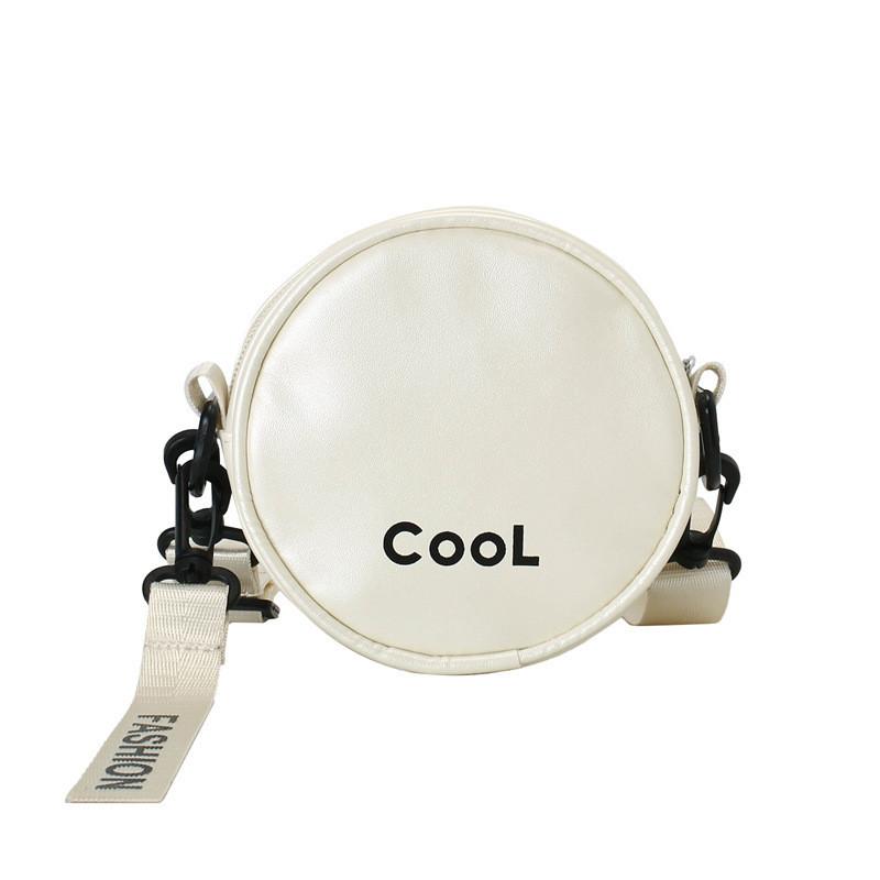 

Trendy Unisex Mini Shoulder Bag For Kids In Creative Round Design With Letters белый