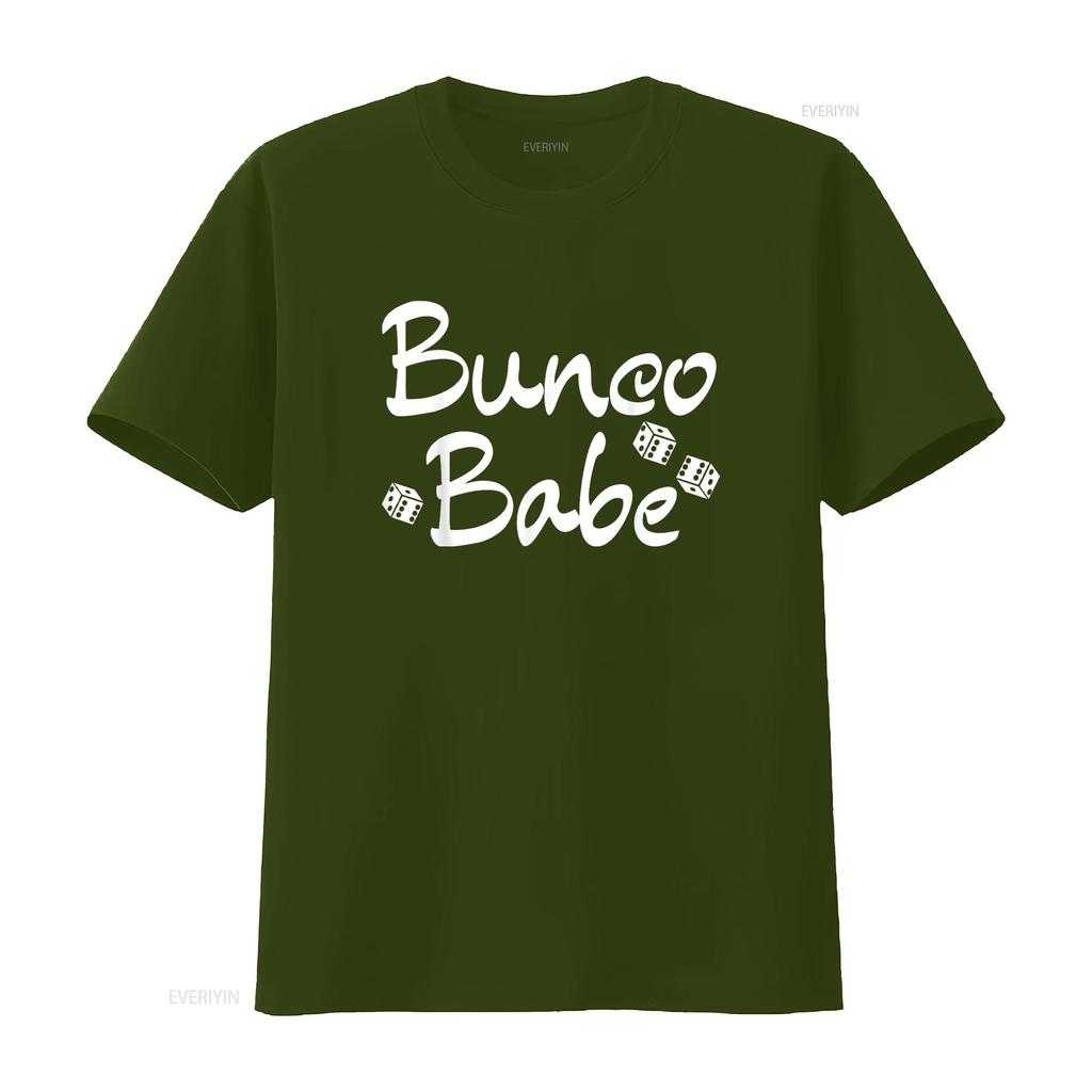 Womens Bunco Babe Dice Game Night Prize T Shirt Black 2XL vintage Washed Casual Unisex Versatile fashion Top For Everyday Wear