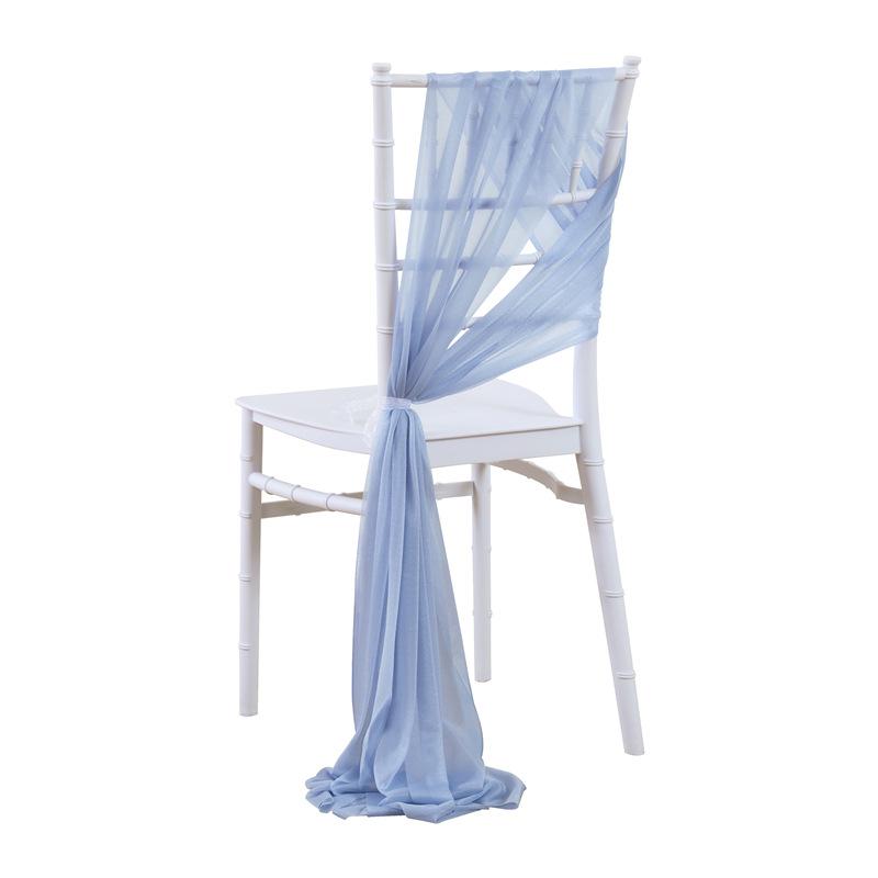 2pcs Chiffon Chair Sashes Wedding Chair Decoration 20x250cm for Wedding Aisle Party Banquet Event Baby Shower