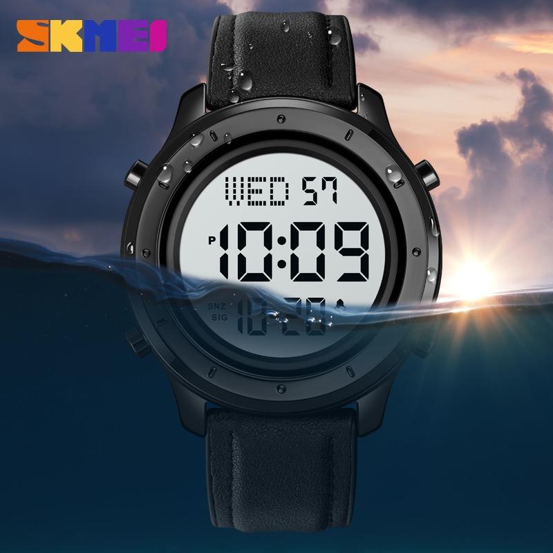 Montre électronique de sport fine multifonctionnelle étanche montre étudiante pour homme montre de loisirs mode extérieure