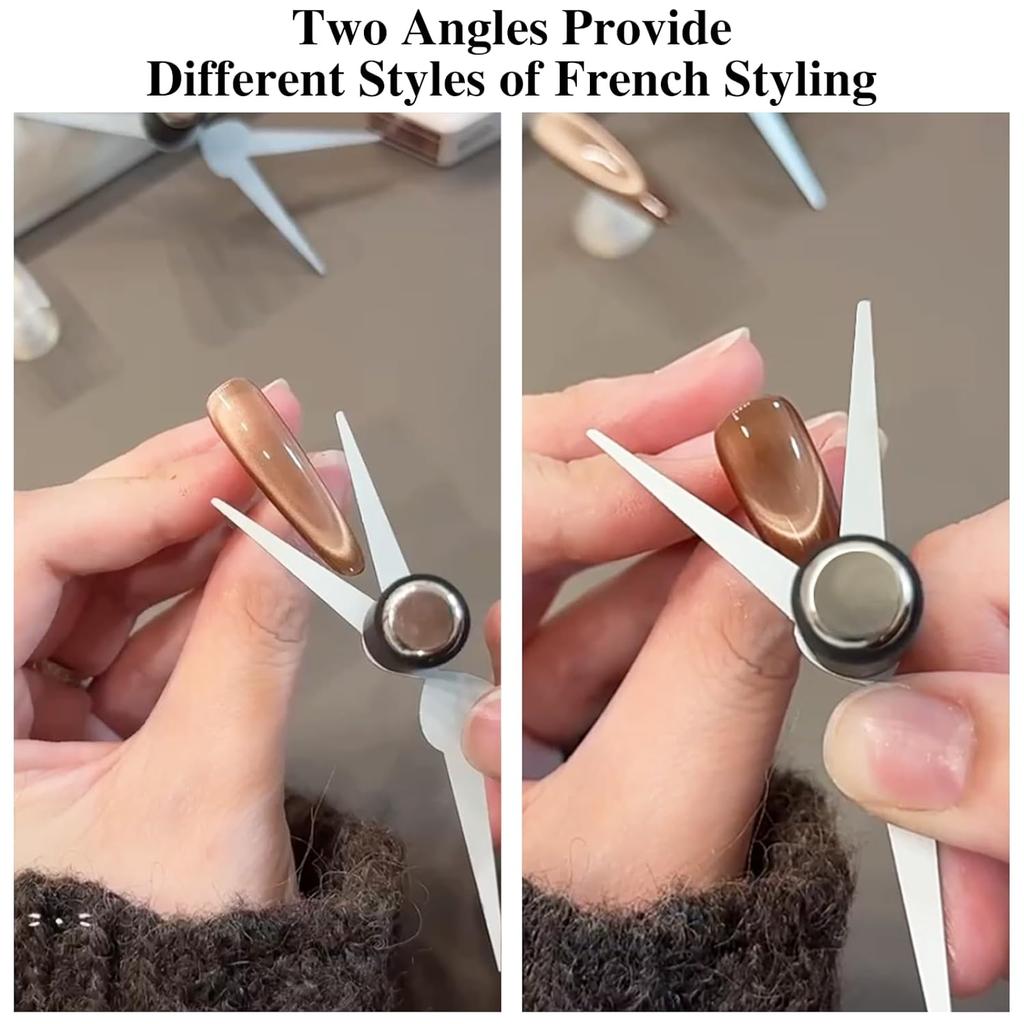 1/2Pc Double-Head French Cat Eye Nail Magnet Set Big Y-shaped 2 In 1 Crescent Moon Cat Eye's Magnet Stick DIY Gel Manicure Tool