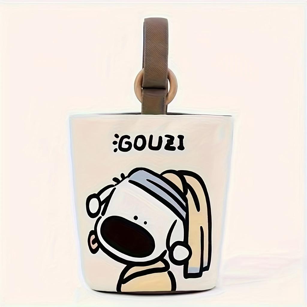 

Festive Cartoon Dog Canvas Tote Bag Perfect For School Shopping Or Everyday Occasions Earring Dog