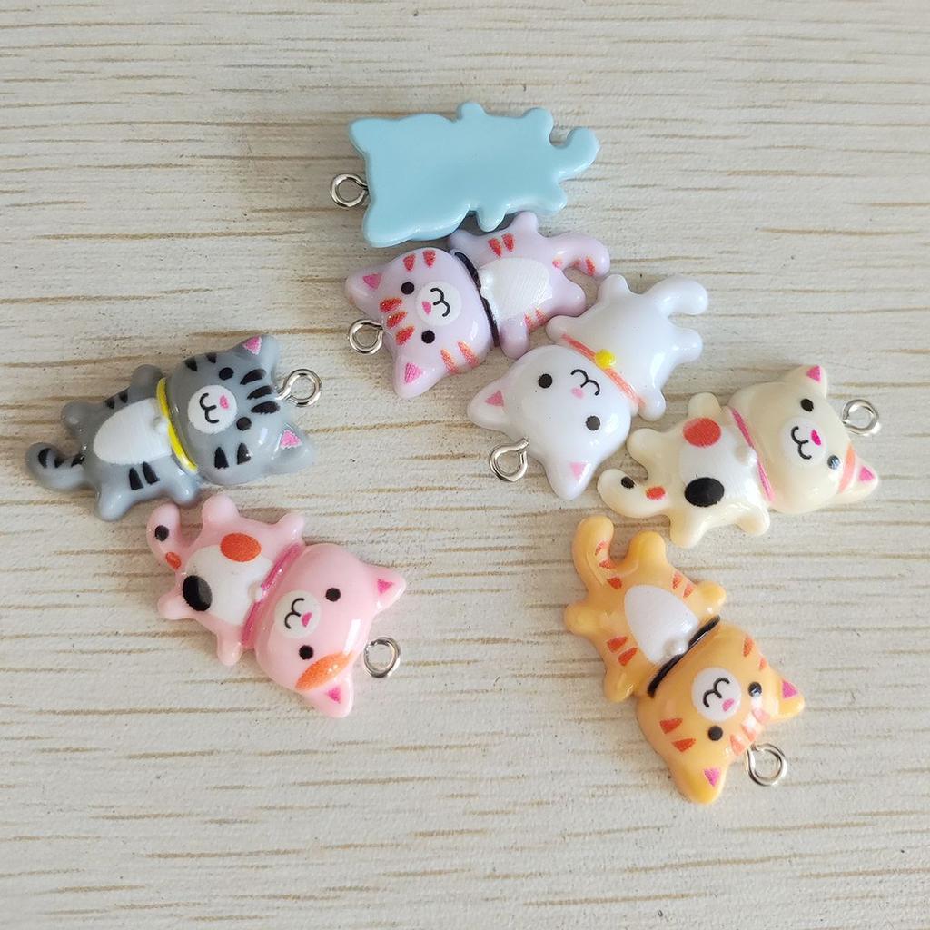 14Pcs Mix Resin Cat Charms Pendant For Jewelry Making Diy Necklace Bracelet Earrings Key Chain Accessories