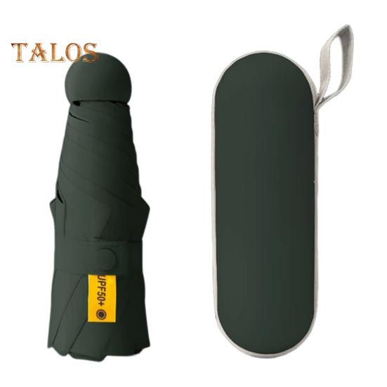 

Дорожный зонт UPF 50+ с 8 усиленными спицами для защиты от УФ-лучей, солнца и дождя, складной карманный мини-зонт с чехлом для сумки-рюкзака темно-зеленого