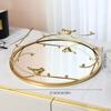 Decorative Mirror Tray Jewelry Organizer Centrepiece Round Display Candle Holder Serving