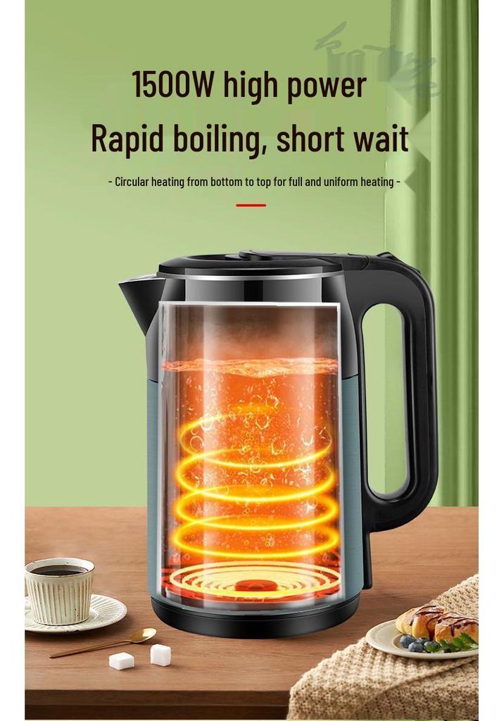 Durable 304 Stainless Steel Kettle with Thickened Insulation, Fast Boil, Large Capacity, Auto Power Off, Constant Temperature