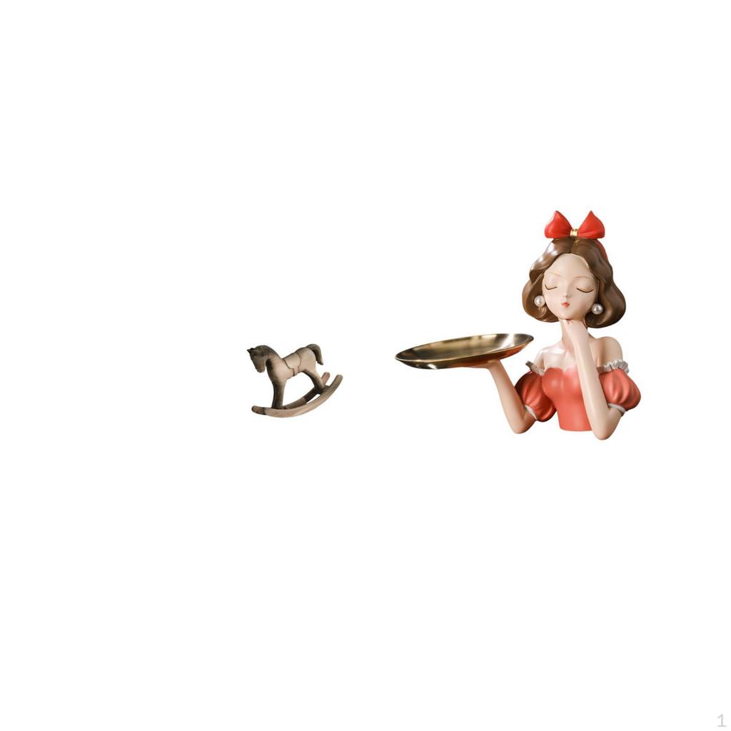 Artistic Retro Horse Princess Sculpture Resin Wood Decorative Centerpiece Modern Ornament Figurine