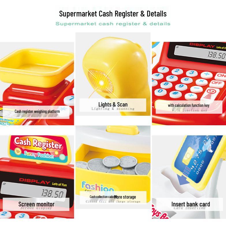 Children's Interactive Toy: Supermarket Cash Register with Lights