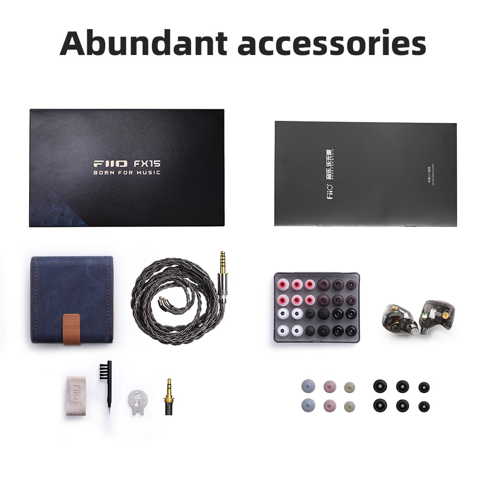 FIIO FX15 hybrid 6-driver in-ear monitors.