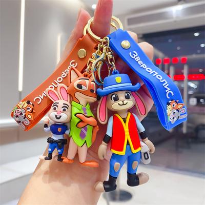 Zootopia Keychain Cartoon Cute Judy Car Key Chain Men's and Women's Bags Couple Pendant Children