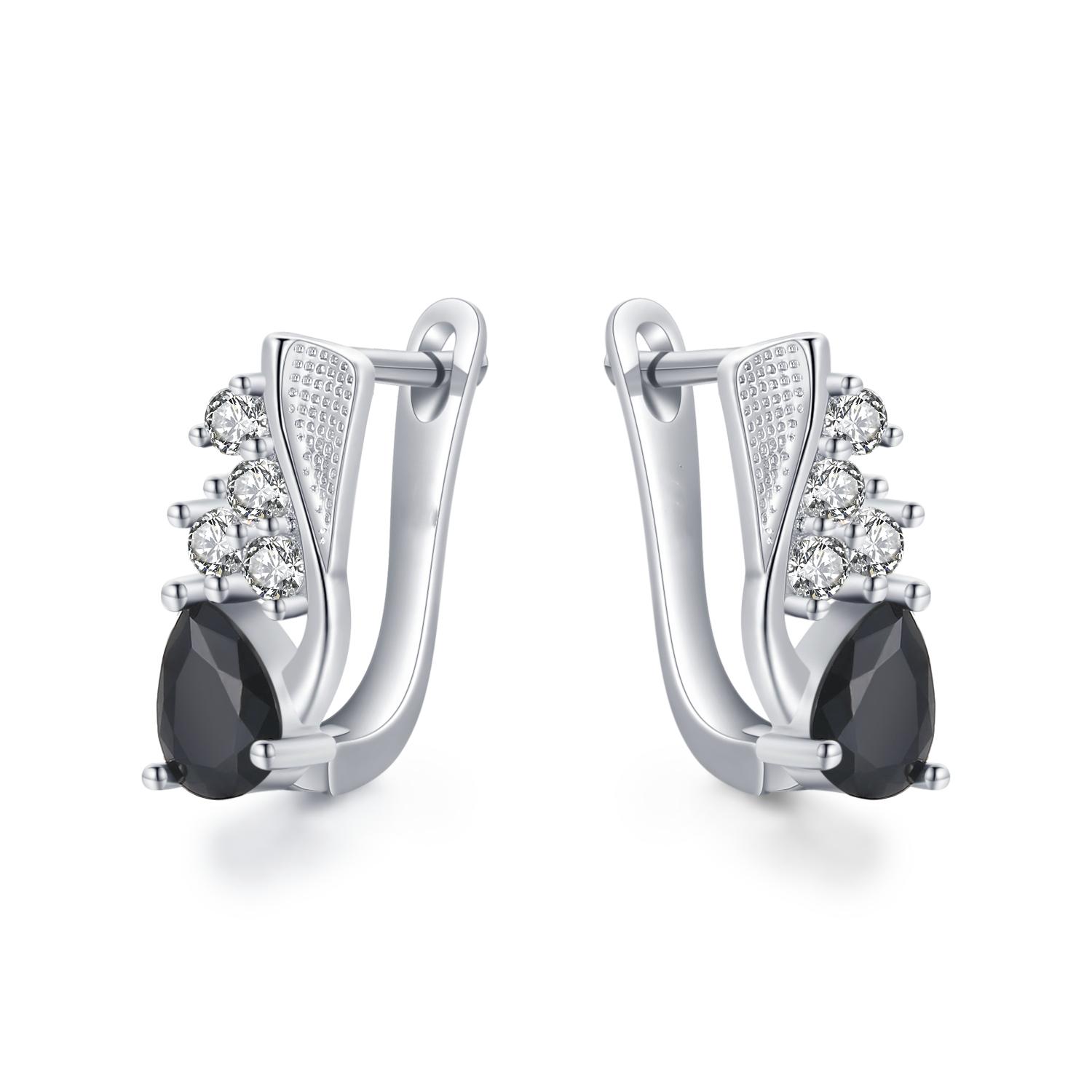 Серьги Black Awn с черными камнями