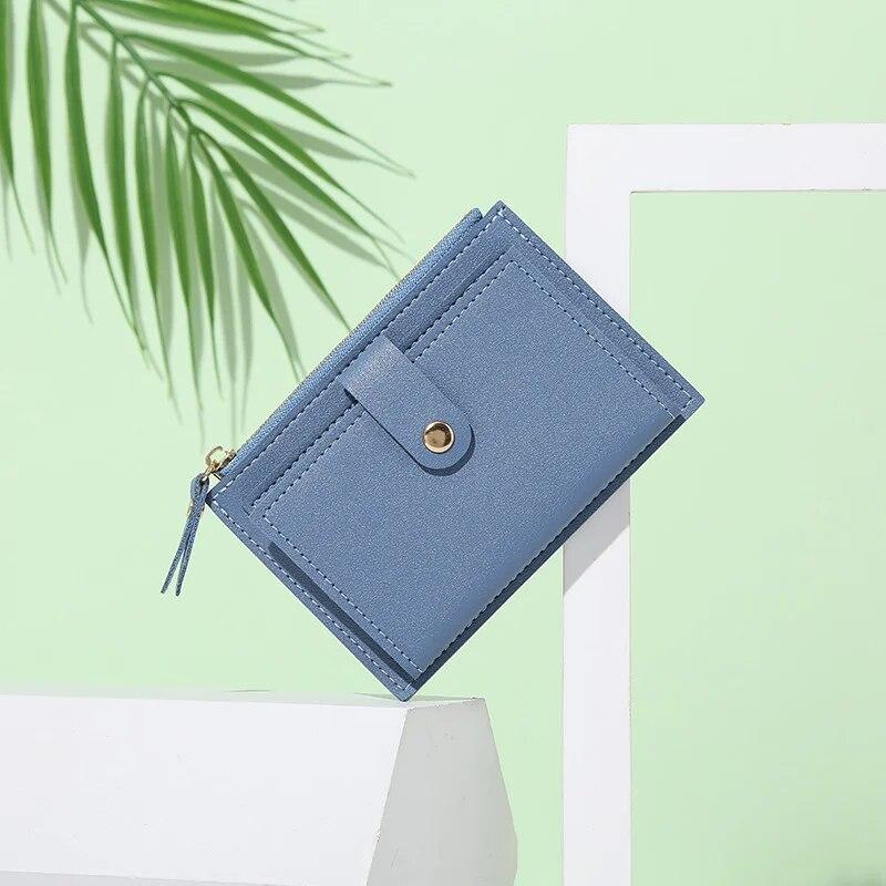 Women Wallets PU Leather Female Purse Solid Multi Cards Holder Coin Short Wallets Small Zipper Wallet