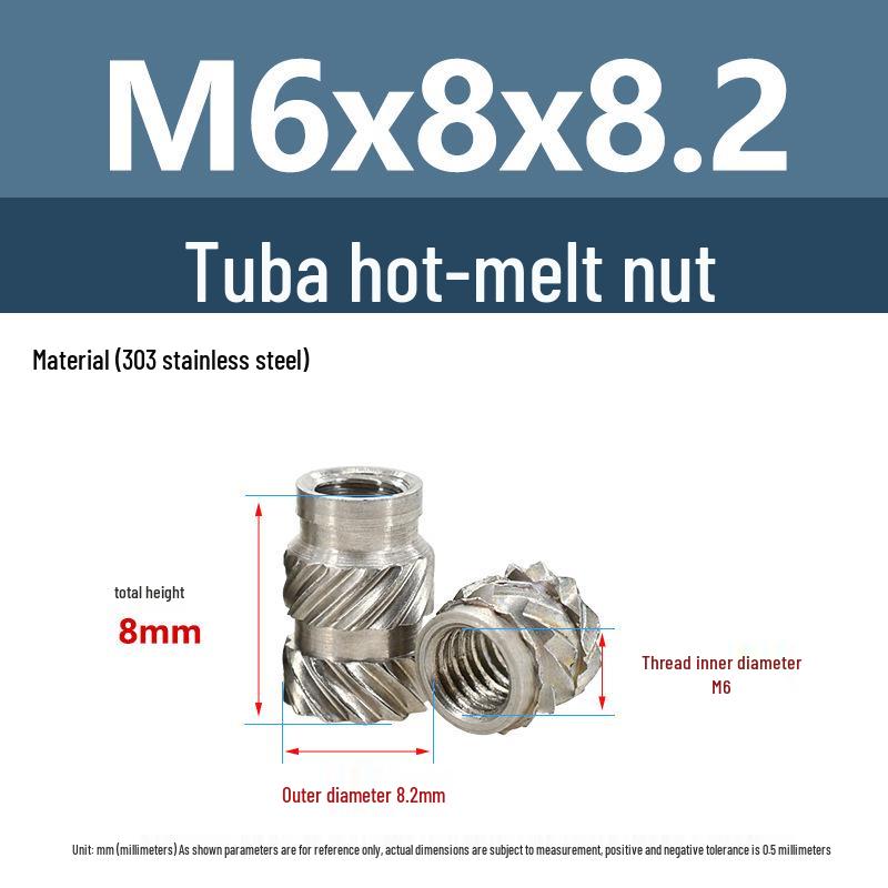 Stainless Steel Pre-embedded Injection Molding Knurled Nut M2M3M4