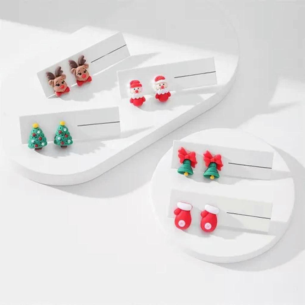 Christmas Santa Claus Snowflake Crystal Ear Stud Earrings Dangle Jewellery Women-Christmas Earrings#8