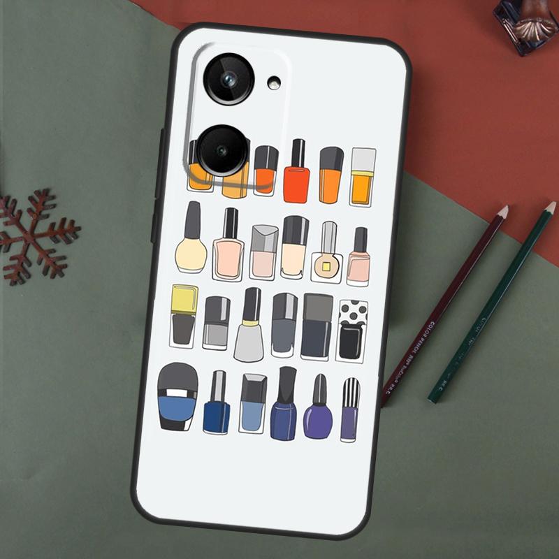 Nail Polish Bottles Collection Case For Realme C75 C65 C67 C71 C63 C61 C55 C51 C53 C35 11 12 13 14 15 Pro Plus GT6 GT7 Pro