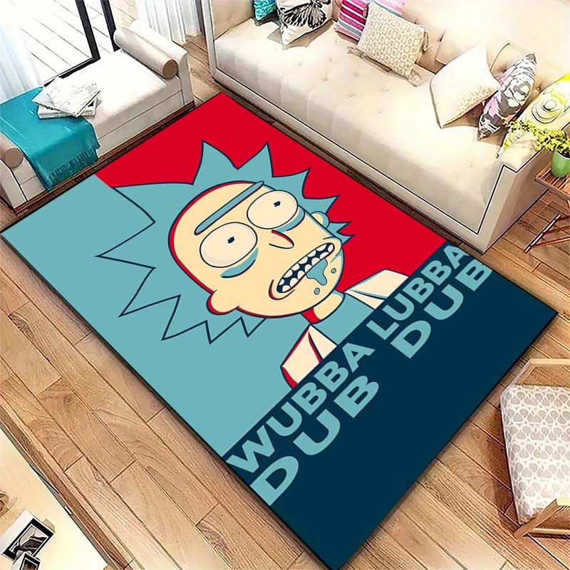 Ricky and Morty pattern rug, digitally printed non-slip decorative rug, a housewarming gift for family and friends.