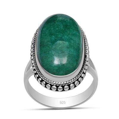 Natural Emerald Gemstone 925 Sterling Silver Split Shank Ring For Women & Girls