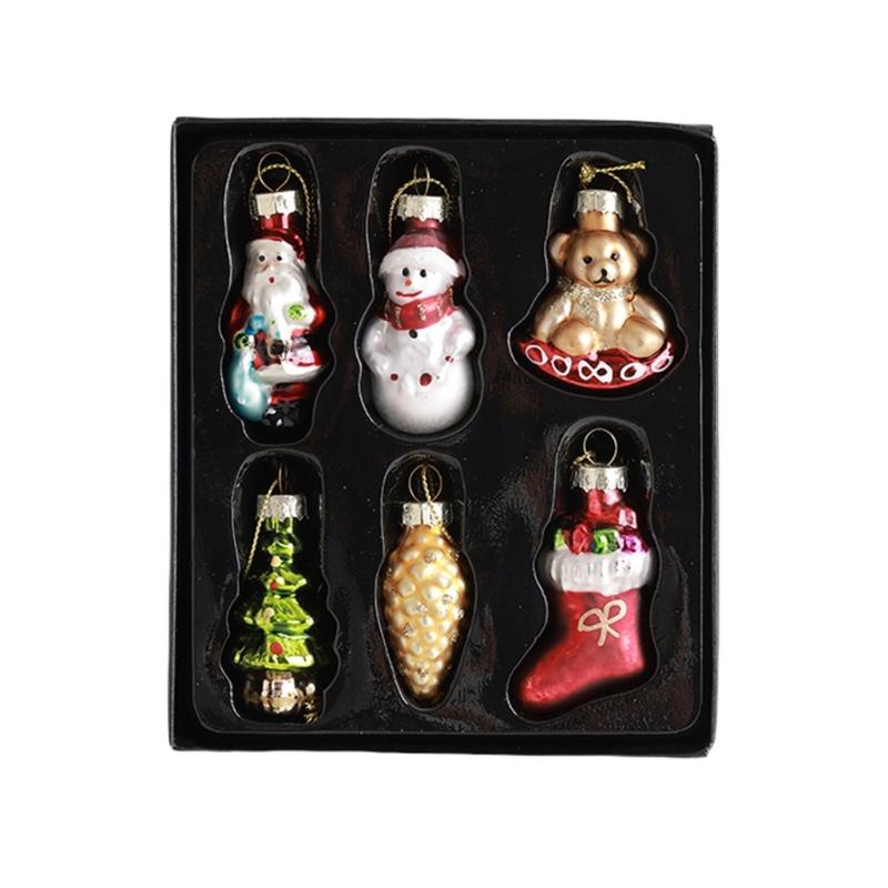 

1 Box Christmas Ornaments Bear Stockings Santa Pendant Party Supplies for Holiday Wedding Party Decoration