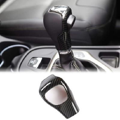 Carbon Fiber Car Gear Shift Knob Handle Trims Cover for Jeep Cherokee 2014-2018