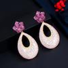 E0334 Exclusive For Women'S Luxury Full Diamond Large Water Drop Copper Zirconium Inlaid Earrings