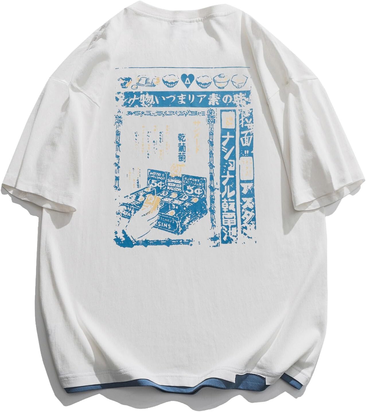 Aelfric Eden Mens 90s Vintage Oversized Shirts Unisex Harajuku T Shirt Print Graphic Tees Casual Summer Streetwear Top Unisex T-Shirt S