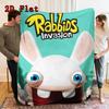 Raving Rabbids (Big-eyed Rabbit) 2D Flat Pattern Flannel Blanket High Quality All Seasons Warmth and Comfort Perfect for Christmas Gifts.P260914517