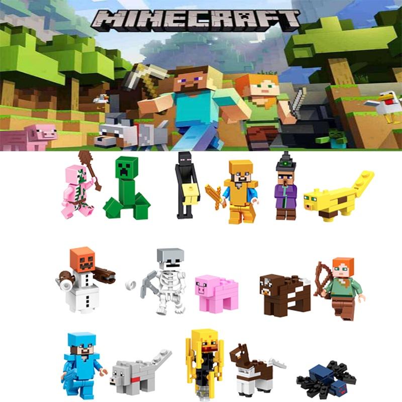 16 Stück Thema Minecraft Bausteine Zusammengebaut Kuchen Dekoration Ins Plugin Party