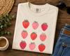 Strawberry Grid T-Shirt | Cute Pink and Red Berry Graphic Tee, Fruit Lover Gift