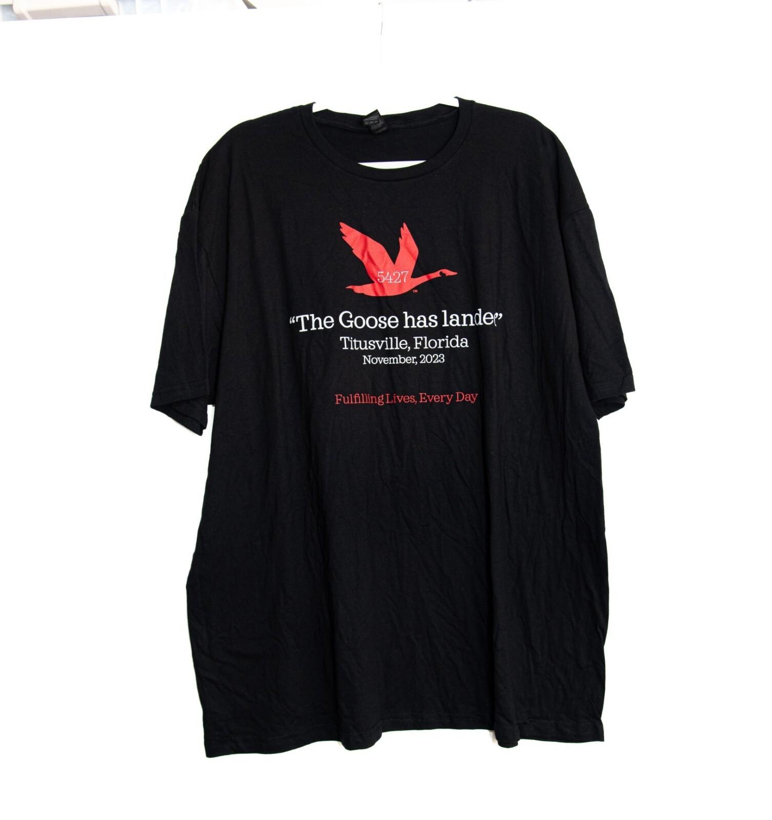 The Goose Has Landed Black T-Shirt Titusville Florida November 2023 2XL Cotton XXXL